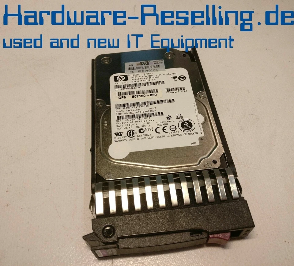 HP 146GB 15kSAS 2,5 EH0146FARUB 512744-001 507129-009 518022-002 CA07069-B2010CP - Immagine 1 di 1