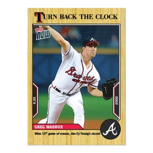 🛑 GREG MADDUX BRAVES 2022 TOPPS NOW TURN BACK THE CLOCK #176 🔥 (PR 262) - Picture 1 of 2