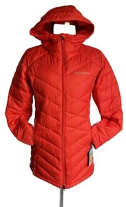 NEW Columbia Omni-Heat Coat Long Zip Jacket Youth L 14-16 Red Hood Girls - Picture 1 of 13