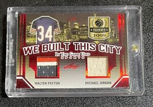 Michael Jordan Walter Payton 2019 Leaf In The Game Used Dual Patch Sp Card 1/4🏀