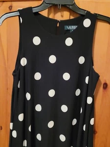 Ladies Dress - Size 6 Navy & White Polka Dot - Ralph Lauren - New without tags - Picture 1 of 3