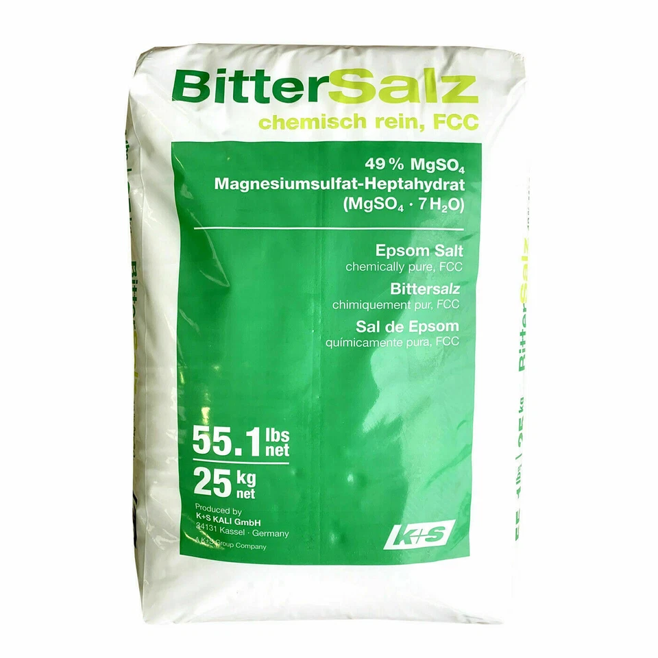 Epsom Salts Food Grade Magnesium Sulphate Bath Salt 25kg Bag