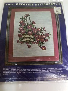 Crewel Creative Stitchery Kit 2121 Worked Cloth, Yarn, instructions 13x16 - Picture 1 of 6