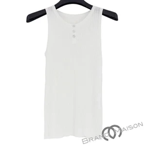 Rank B CHANEL Sleeveless Knit/White/11B/Women'S/Tops/Clothing/CHANEL - Picture 1 of 6