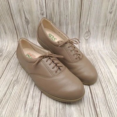 Zapatos SAS Mujer 8.5 N Beige Cuero Oxford Trípad Cómodo Caminar Hechos en EE. UU. Foto 1 de 4