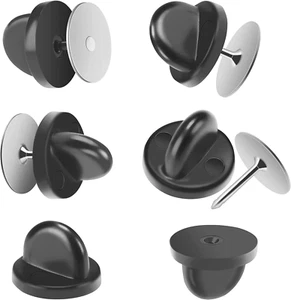 JANYUN 80 Pairs Rubber Blank Pin Backs Butterfly Clutch Backings Holder Tie - Picture 1 of 12