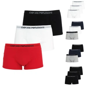 Calzoncillos bóxer EMPORIO ARMANI 3P Trunks elección de color 100% algodón nuevos - Imagen 1 de 11