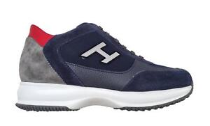 Hogan scarpe uomo sneaker interactive H flock HXM00N0324ZTESZ683 blu e rosso