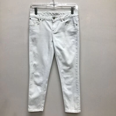 Jeans ajustados Ralph Lauren blancos elásticos 5 bolsillos frente plano denim 12 Foto 1 de 4