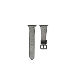 American Exchange Mens PU Leather Strap 4 Apple Watch 42mm & 44mm, Grey/Gunmetal - Zdjęcie 1 z 2
