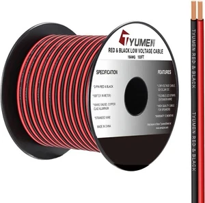 100FT 16 Gauge Wire 16/2 AWG Red Black Stranded Electrical Cable for LED Strips - Picture 1 of 5