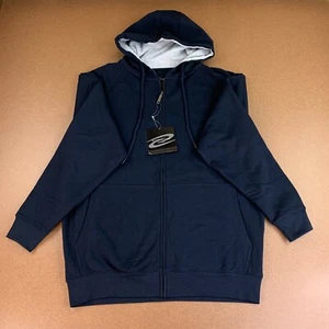 Ultra Club Men's Size Medium Deep Navy Long Sleeve Full Zip Thermal Hoodie NWT - Picture 1 of 8