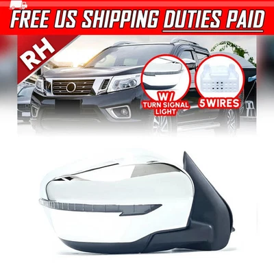 ESPEJO LATERAL DERECHO ELÉCTRICO 5 CABLES LUZ SEÑAL CROMO APTO NISSAN NP300 2014-19 Foto 1 de 4