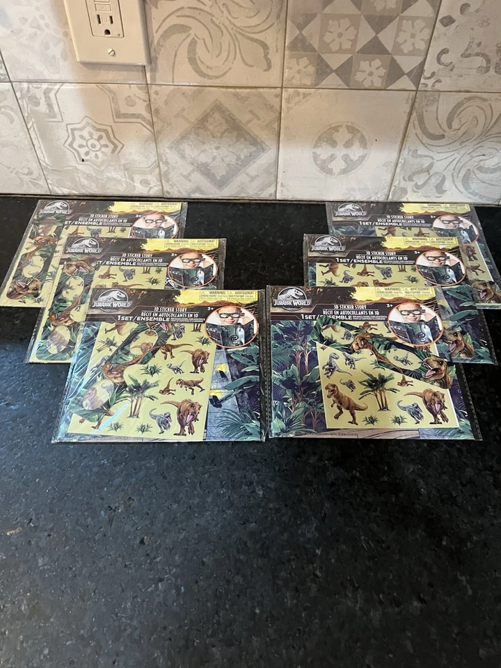 3d Effect Sticker Story Set Jurassic World Glasses 35 Stickers 3 Backgrounds