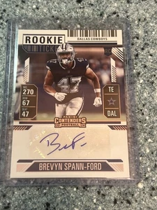 2024 Contenders Brevyn Spann-Ford Rookie Ticket Auto RC #207 Cowboys - Bild 1 von 2