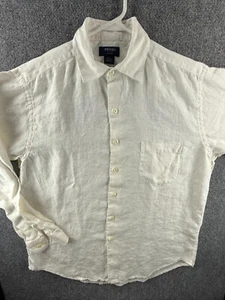 Brooks Brothers Leinen Elfenbein Medium Langarm Herren Knopfleiste Hemd Erwachsene gewebt - Bild 1 von 19