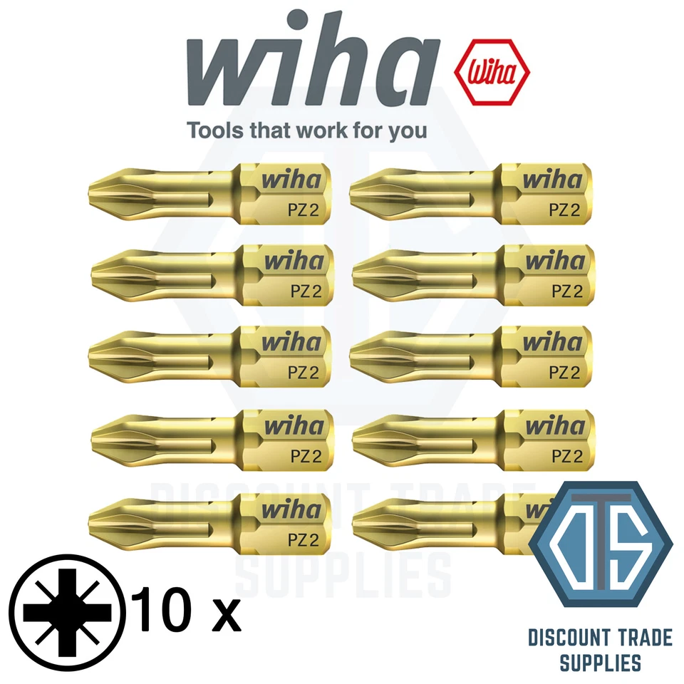 Wiha Hot Torsion Hammer Impact Drill Bit Pozi PZ2 x 25mm Drill German 04482 x10