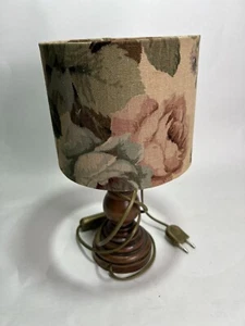 abat-jour Vintage Legno Wooden Botton Lamp Shade & Base Table Bedside Lamp - Foto 1 di 13