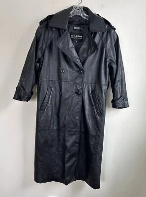 Abrigo plumero Wilson’s Leather para mujer XS negro montar caza trinchera aislante Foto 1 de 4