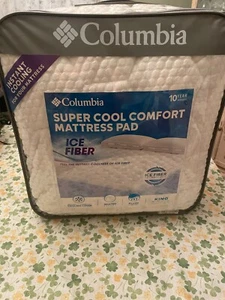 Columbia Super Cool Comfort Ice Fiber Cooling Mattress Pad King - Picture 1 of 8