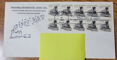 First Day Of Issue 1982 2 Cent Locomotive Sears, Roebuck & Co. Chicago Envelope - Image 1 of 4