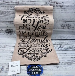 Dicksons Table Runner Decorative Canvas Bless Food House Family 12x72 New Tags - Picture 1 of 9