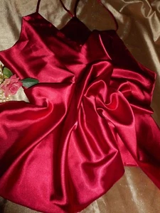 3X Glossy Red Satin Cami  Racerback NWOT & Vintage Silk  Red Gold Scarf - Picture 1 of 10