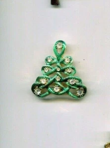 Kramer green gold enamel Christmas tree brooch pin - Picture 1 of 2