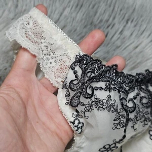 Vintage Silky Nylon Panty Sissy White Bikini Lace Brief Size Small Hip 32-36" - Picture 1 of 20