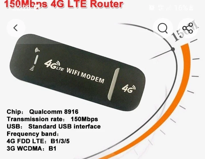 CHIAVETTA WIFI MODEM USB NERO 4g - Immagine 1 di 1