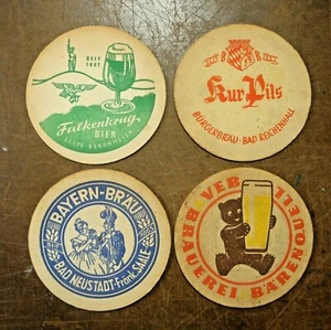 Zufällige Menge 4 Vintage Deutsch Bier/Bier Untersetzer #3 - Bild 1 von 2