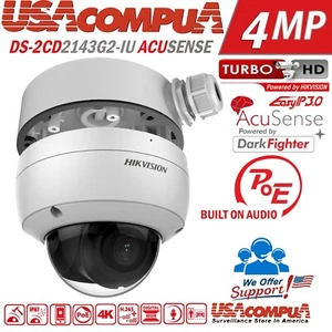 Cámara IP PoE original de 4 MP DS-2CD2143G2-IU AcuSense DarkFighter con CAJA DE CONEXIONES - Imagen 1 de 9
