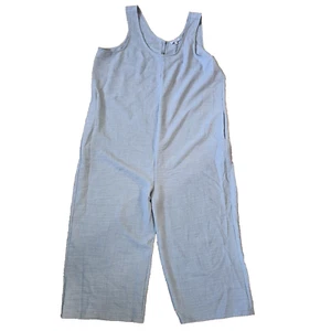 Sweet Salt Modest Womens Jumpsuit XL Gray Baggy Wide Leg Cropped Overalls Loose - Picture 1 of 12