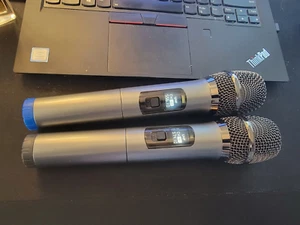 UHF Professional Wireless Microphone Only 2 Mics No Parts TESTED AND WORKS LN - Picture 1 of 4