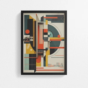 Bauhaus Style Print Poster, Retro Art, Geometric Art, Gallery Poster, Wall Decor - Picture 1 of 13