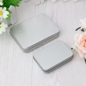 Small Metal Tin Silver Flip Storage Box Case Organizer For Money Coin Candy Key - Picture 1 of 13