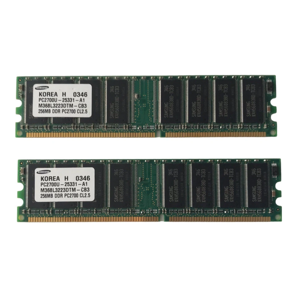 Samsung Memory  2 - 256MB Desktop PC2700U PC RAM DDR M368L3223DTM-C83 - Image 1 of 1