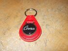 1960's CHEVROLET CORVAIR SCRIPT EMBLEM LOGO NEW LEATHER KEYCHAIN NEW RED