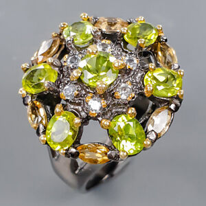 Design jewelry Peridot Ring Silver 925 Sterling  Size 8 /R174490