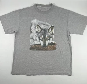 Vintage Rock Newcomb Wolf Art Grafikdruck Shirt Einzelstich Größe Large - Bild 1 von 7