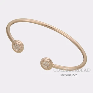 Authentic Pandora Silver ROSE Signature CZ Open Bangle w/ BOX (6.9") 580528CZ-2 - Picture 1 of 2