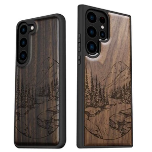 Funda de teléfono de madera para Samsung Galaxy S24 S23 Ultra S22 S21 Plus FE Note20 5G Pines - Imagen 1 de 12