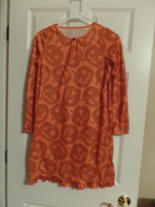 Girls, Carter's, Orange Night Gown, Black Jack-O-Lanterns, Size: 12-14A, Ex Con - Picture 1 of 5