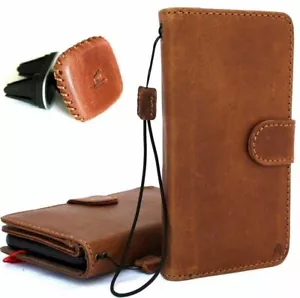 Custodia in vera pelle per portafoglio Apple iPhone XR fatta a mano cover magnetica - Foto 1 di 9