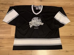 Vintage 1991 Planet Hollywood Rome Hockey Promo Jersey Mens XL Black - Bild 1 von 4