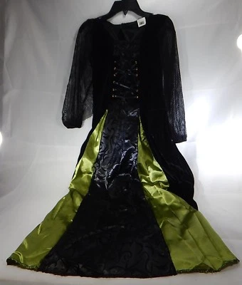 Vestido Disfraz Doncella Gótica Bruja Niño Solo Por Fun World Grande SIN SOMBRERO TF Foto 1 de 3