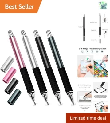 Juego de bolígrafos capacitivos universales 2 en 1 - Alta precisión para iPhone y Android Foto 1 de 4