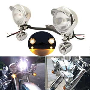Driving Passing Turn Signal Fog Spot Light For Harley Softail Dyna Sportster XL - Picture 1 of 12