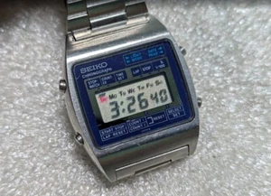 Seiko Chronograph M929-4000 Digital Quartz Vintage Herrenuhr läuft neue Batterie - Bild 1 von 6