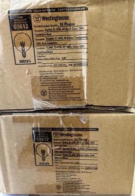 20 Pieces Westinghouse 03612 40G16½/CB/130 40W 130V Candelabra Base E12 Bulb - Image 1 of 4